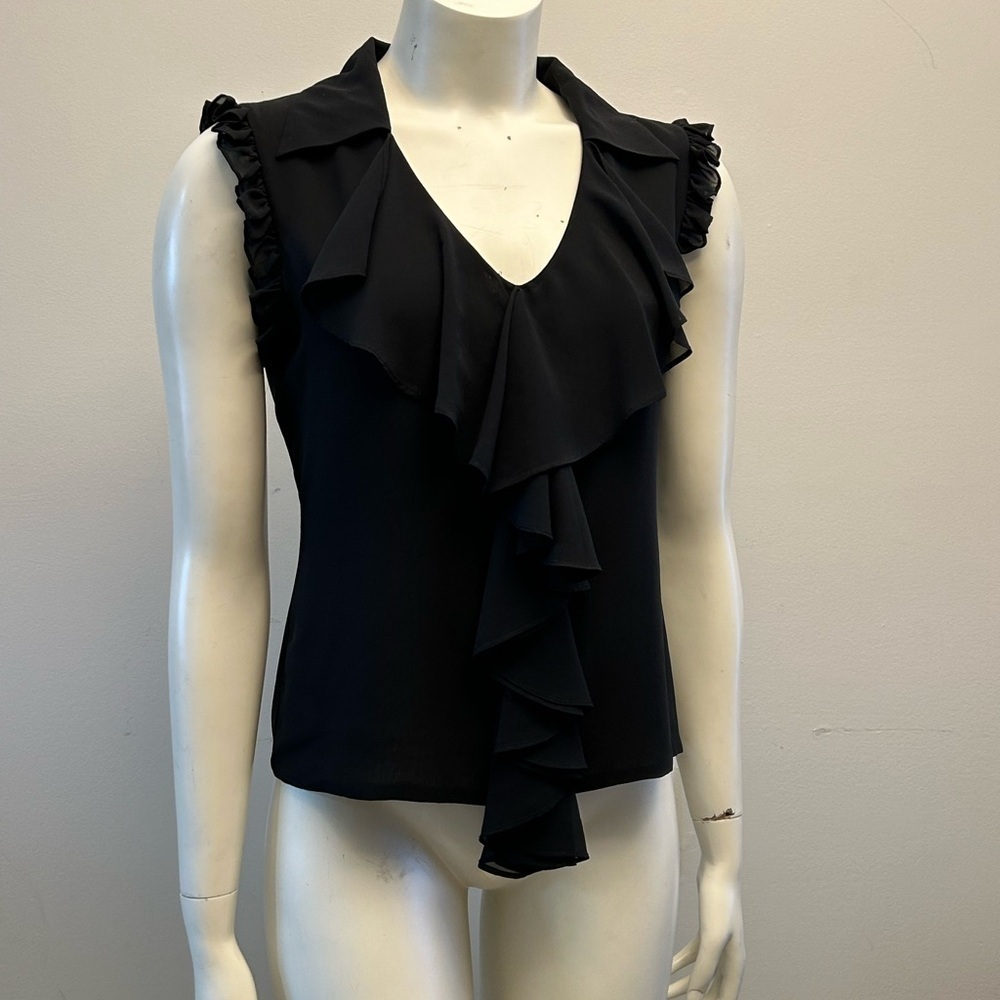 J.MICHAELS black sleeveless ruffle top in new condition. Pit to pit-19”. - Picture 10 of 10